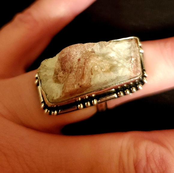 New Rough Pink Tourmaline 925 Silver Ring. - Picture 9 of 11